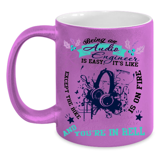 It's Like Riding A Bike Coffee Mug, Being An Audio Engineer Is Easy Accent Mug