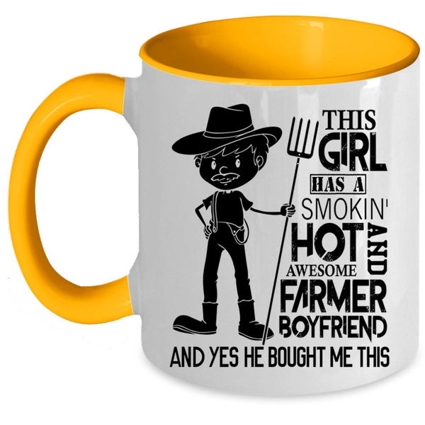Awesome Farmer Coffee Mug, This Girl Has A Farmer Boyfriend Accent Mug