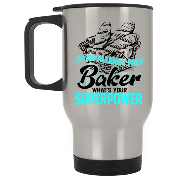 Funny Gift For Bakers Travel Mug, I'm An Allergy Free Baker Mug