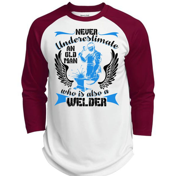 Old Man Who Is Also A Welder T Shirt, I Love Welding T Shirt, Awesome T-Shirts  (Polyester Game Baseball Jersey)