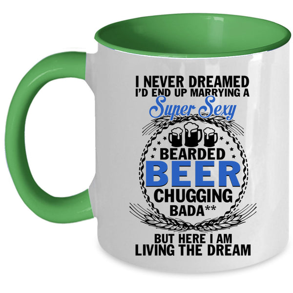 Just Married Coffee Mug, I'd End Up Marrying A Bearded Beer Accent Mug
