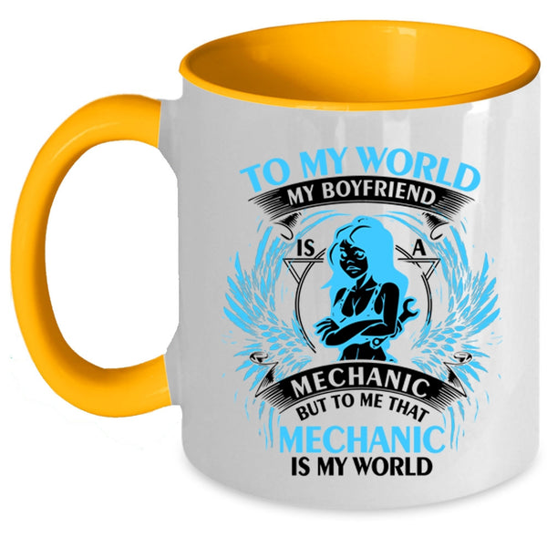 Cool Couple Coffee Mug, My Boyfriend Is A Mechanic Accent Mug