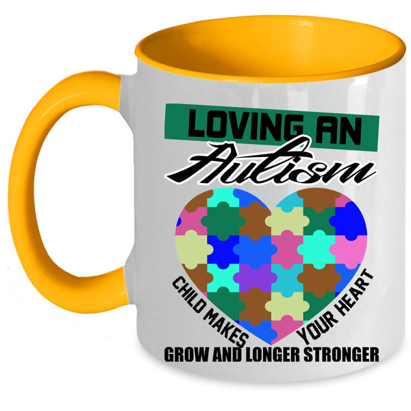 Child Makes Your Heart Coffee Mug, Loving An Autism Accent Mug