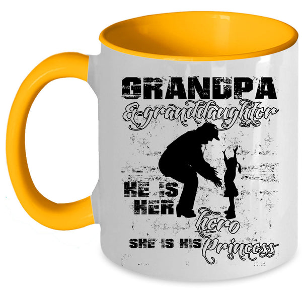 My Granddaughter Coffee Mug, Grandpa And Granddaughter Accent Mug