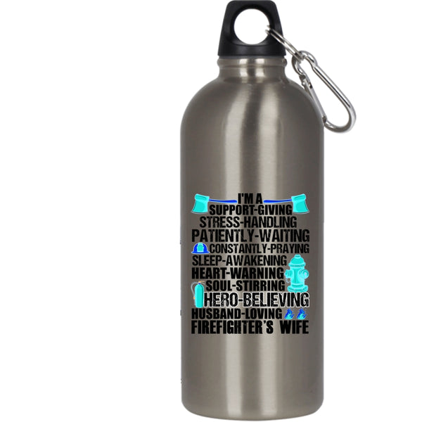 I'm A Firefighter's Wife 20 oz Stainless Steel Bottle,I Love My Firefighter Outdoor Sports Water Bottle