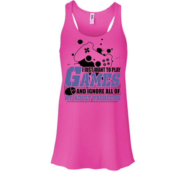 I Just Want To Play Games T Shirt, Coolest Gamer Tank Top