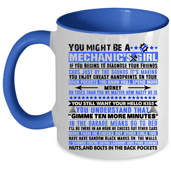 Cool Couple Coffee Mug, You Might Be A Mechanic's Girl Accent Mug