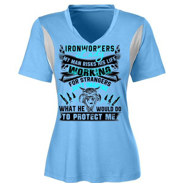 Ironworkers Lady T Shirt, My Man Risks His Life T Shirt, Awesome T-Shirts