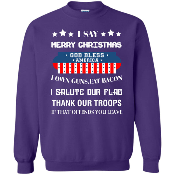God Bless America T Shirt, Coolest Merry Christmas Sweatshirt