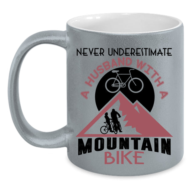 Married Coffee Mug, Husband With A Mountain Bike Accent Mug