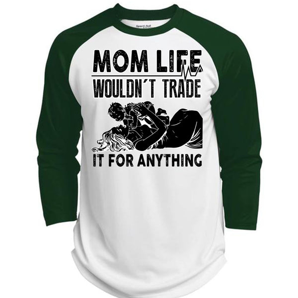 Mom Life Wouldn't Trade T Shirt, I Love Mom T Shirt, Awesome T-Shirts  (Polyester Game Baseball Jersey)