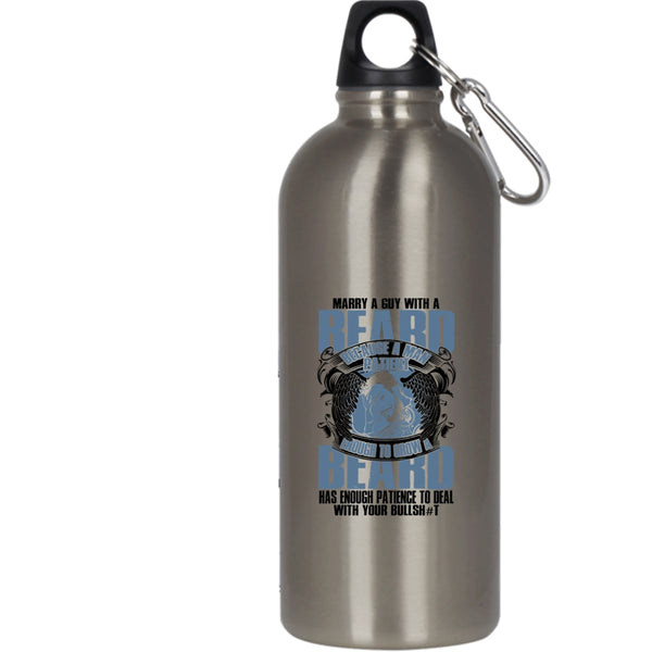 Marry A Guy With A Beard 20 oz Stainless Steel Bottle,Cool Just Married Outdoor Sports Water Bottle