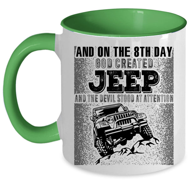 Funny Jeep Driver Coffee Mug, On The 8th day God Created Jeep Accent Mug