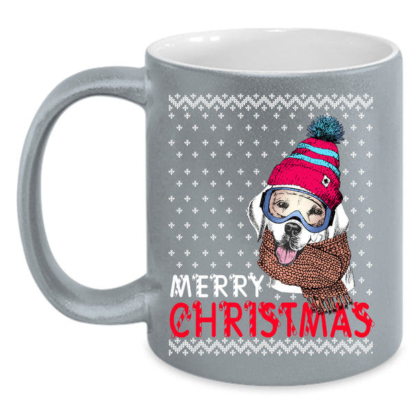 Merry Christmas Coffee Mug, Cute Gift For Dog Lovers Coffee Cup
