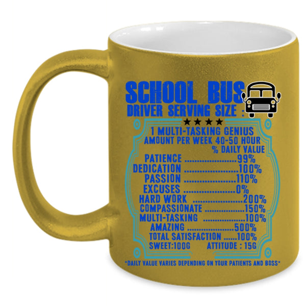 Cute School Bus Driver Coffee Mug, School Bus Driver Serving Size Accent Mug