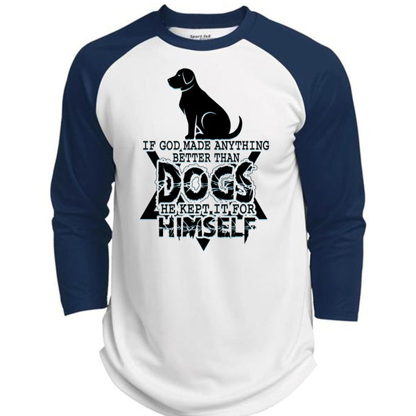 God Made Anything Better Than Dogs T Shirt, I Love Dog T Shirt, Awesome T-Shirts  (Polyester Game Baseball Jersey)