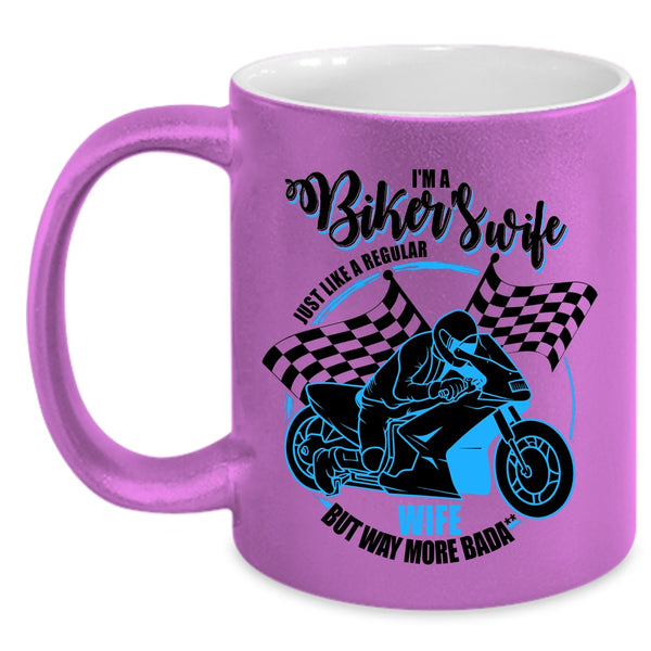 Cool Gift For Biker's Wife Coffee Mug, I'm A Biker's Wife Accent Mug