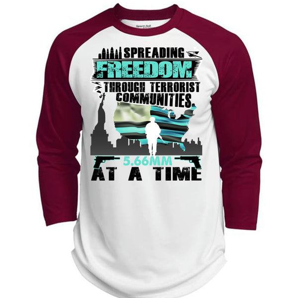 Spreading Freedom T Shirt, I Love Veteran T Shirt, Awesome T-Shirts  (Polyester Game Baseball Jersey)