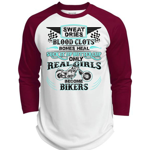 Real Girls Become Bikers T Shirt, I Love Biking T Shirt, Awesome T-Shirts  (Polyester Game Baseball Jersey)