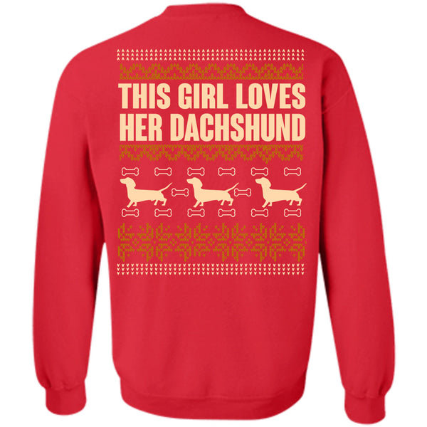 I Love Dachshund T Shirt, This Girl Loves Christmas Sweatshirt
