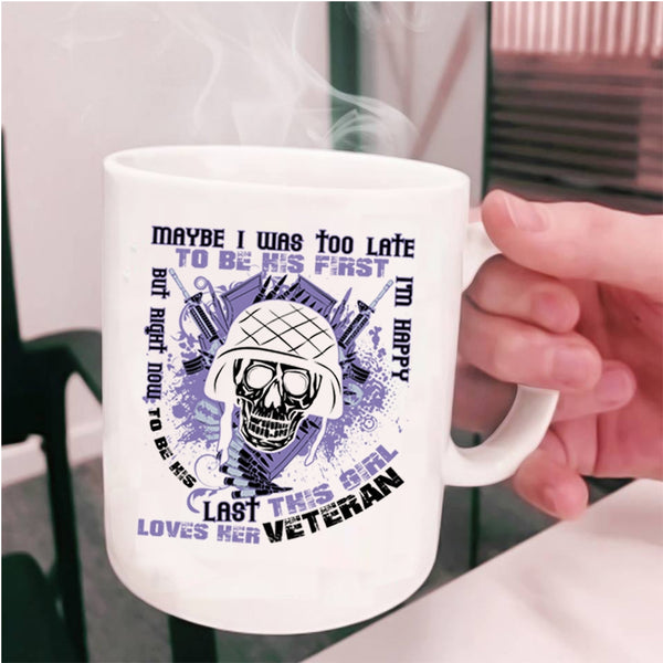 Cute Veteran's Wife Coffee Mug, This Girl Loves Her Veteran Cup