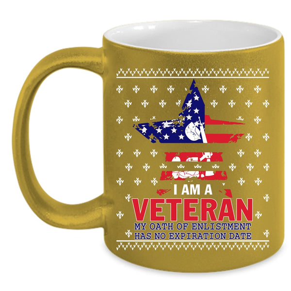 I Am A Veteran Coffee Mug, Awesome American Flag Coffee Cup