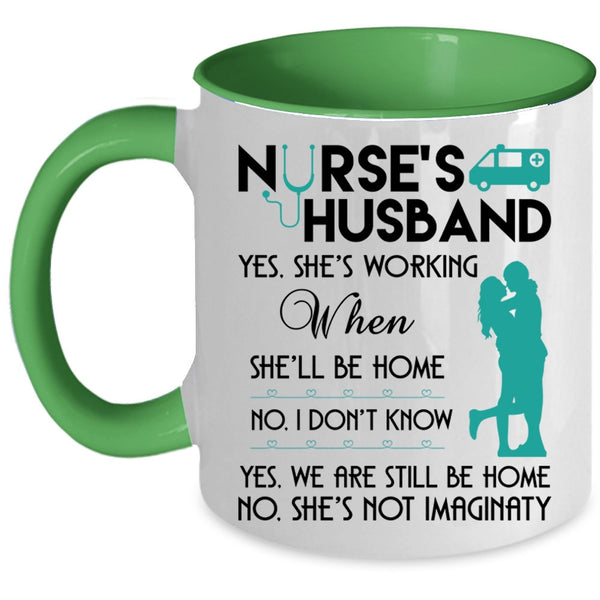 Awesome Nurse's Husband Coffee Mug, Nurse's Husband Accent Mug