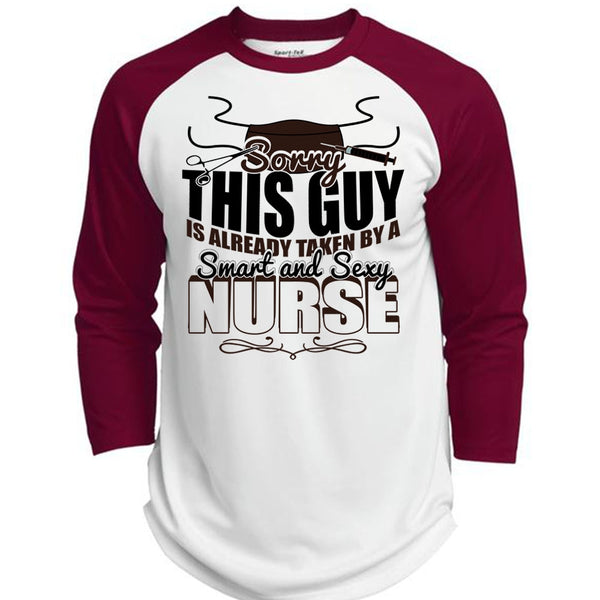 This Guy Is Already Taken By A Smart Nurse T Shirt, I Love Nursing T Shirt, Awesome T-Shirts  (Polyester Game Baseball Jersey)