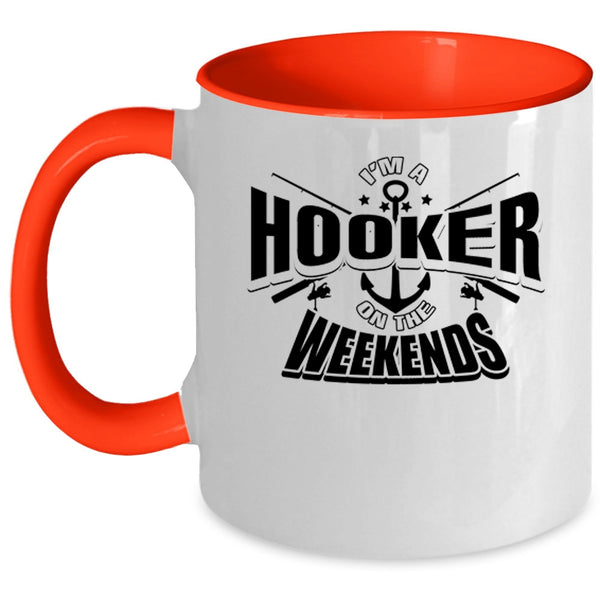 Funny Fishing Coffee Mug, I'm Fishing On The Weekends Accent Mug
