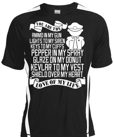A black t-shirt with the shopify logo