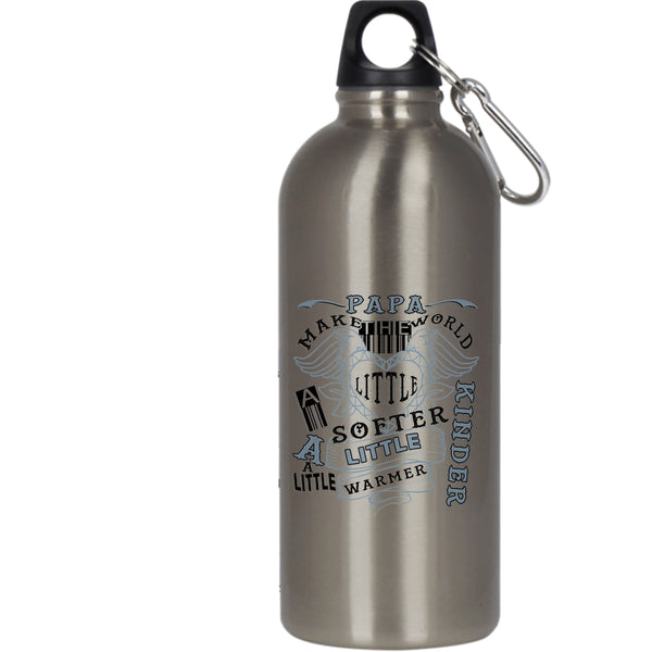 Papa Make The World A Little Softer 20 oz Stainless Steel Bottle,Funny Papa Outdoor Sports Water Bottle