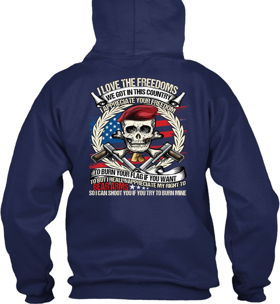 I Love The Freedoms T Shirt, Being A Veteran T Shirt