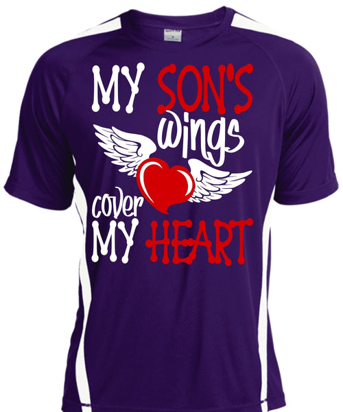 My Son's Wings Cover My Heart T Shirt, Being A Son T Shirt, Cool Shirt