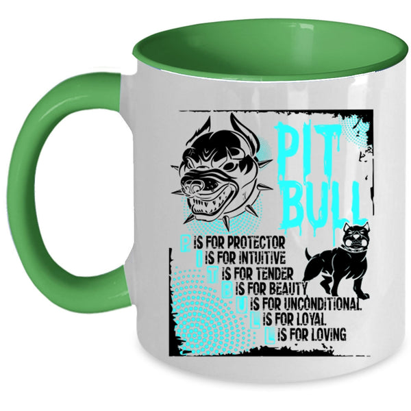 Cool Gift For Pit Bull Lovers Coffee Mug, Pit Bull Accent Mug