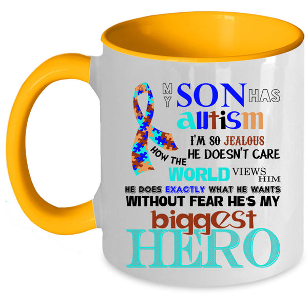Cute Gift For Autism Mom Coffee Mug, My Son Has Autism Accent Mug