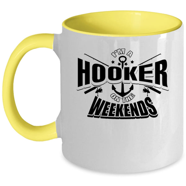 Funny Fishing Coffee Mug, I'm Fishing On The Weekends Accent Mug