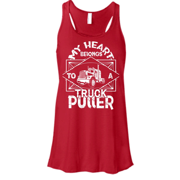 My Heart Belongs T Shirt, To A Truck Puller T Shirt, Cool T Shirt