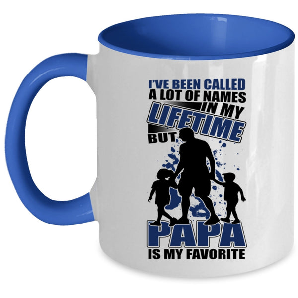 Gift For Dad Coffee Mug, Papa Is My Favorite Name Accent Mug