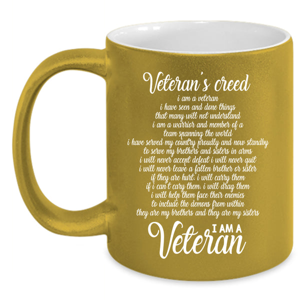 Veteran's Creed Coffee Mug, I Am A Veteran Coffee Cup