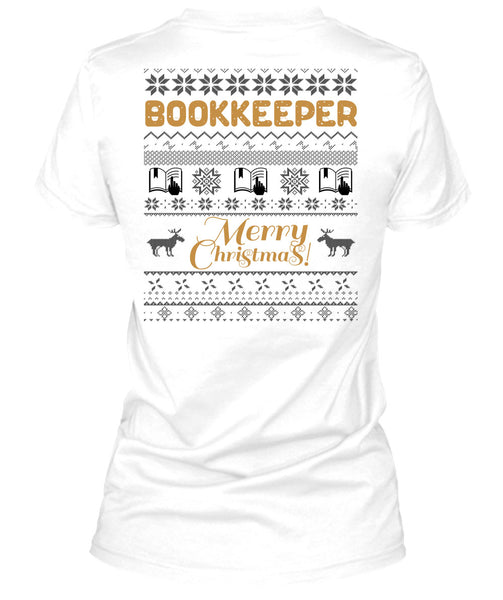 Bookkeeper Merry Christmas T Shirt, I Love Reading T Shirt