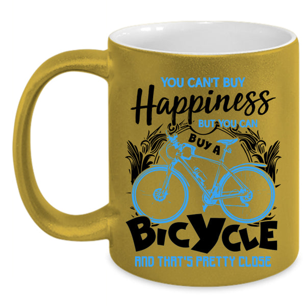 Bicycle Make Me Happy Coffee Mug, You Can Buy A Bicycle Accent Mug