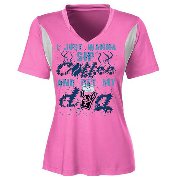 I Just Wanna Sip Coffee And Pet My Dog T Shirt, I Love My Dogs T Shirt, Awesome T-Shirts