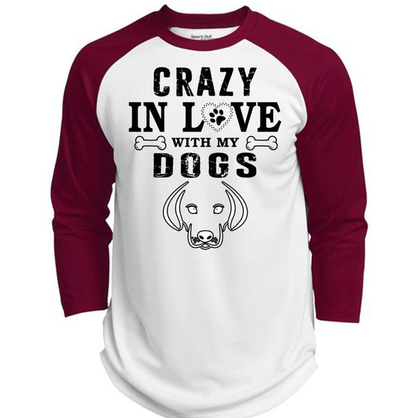 Crazy In Love With My Dogs T Shirt, My Favorite T Shirt, Awesome T-Shirts  (Polyester Game Baseball Jersey)