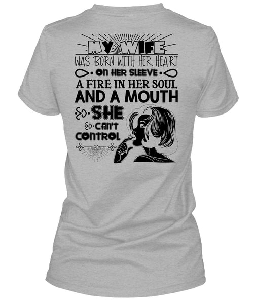 My Wife Was Born With Her Heart T Shirt, I Love Wife T Shirt