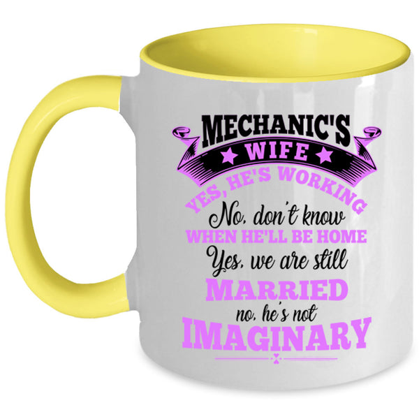 Cool Just Married Coffee Mug, Mechanic's Wife Accent Mug
