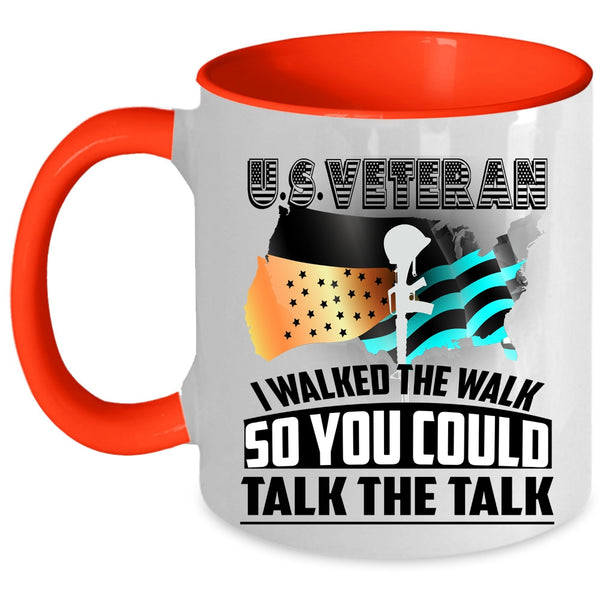 American Flag Coffee Mug, U.S Veteran Accent Mug