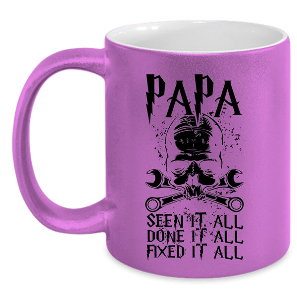 Cool Gift For My Dad Coffee Mug, Papa Seen It All Accent Mug