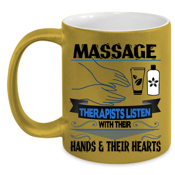 Their Hand And Their Heart Coffee Mug, Massage Therapists Accent Mug