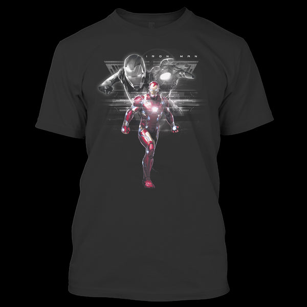 A black t-shirt with the shopify logo