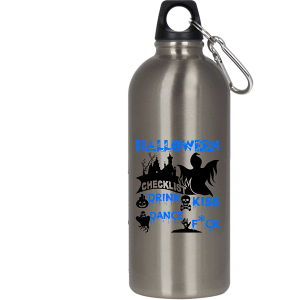 Halloween Checklist 20 oz Stainless Steel Bottle,Drink Kiss Outdoor Sports Water Bottle